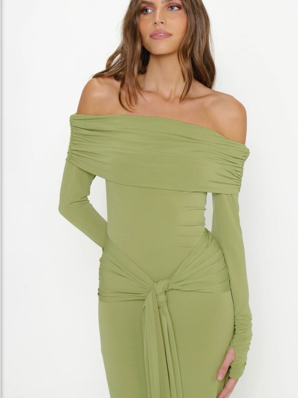 Show Me Your MuMu Vanessa Maxi Dress in Pear - Picture 3 of 3